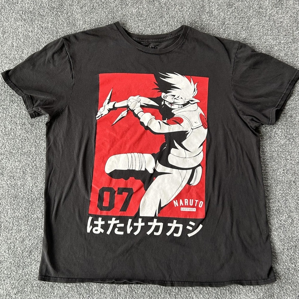 Kakashi Hatake Shirt Mens Large Black Naruto Shippuden‎ Collection Graphic Tee - Picture 3 of 8